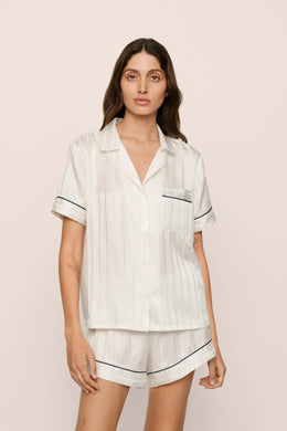 Inez Washable Silk Jacquard Short PJ Set