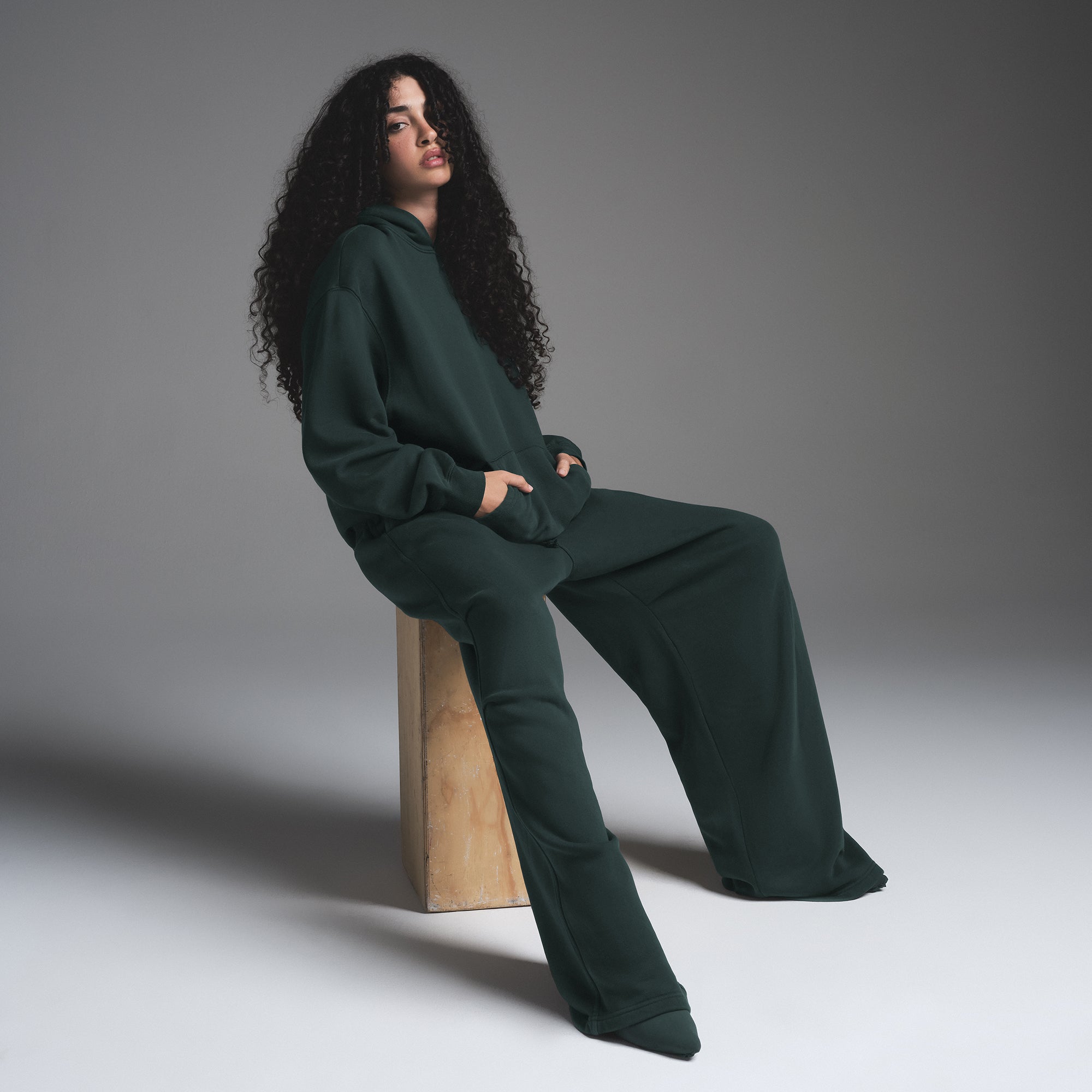 VINTAGE FLEECE OVERSIZED HOODIE | CYPRESS