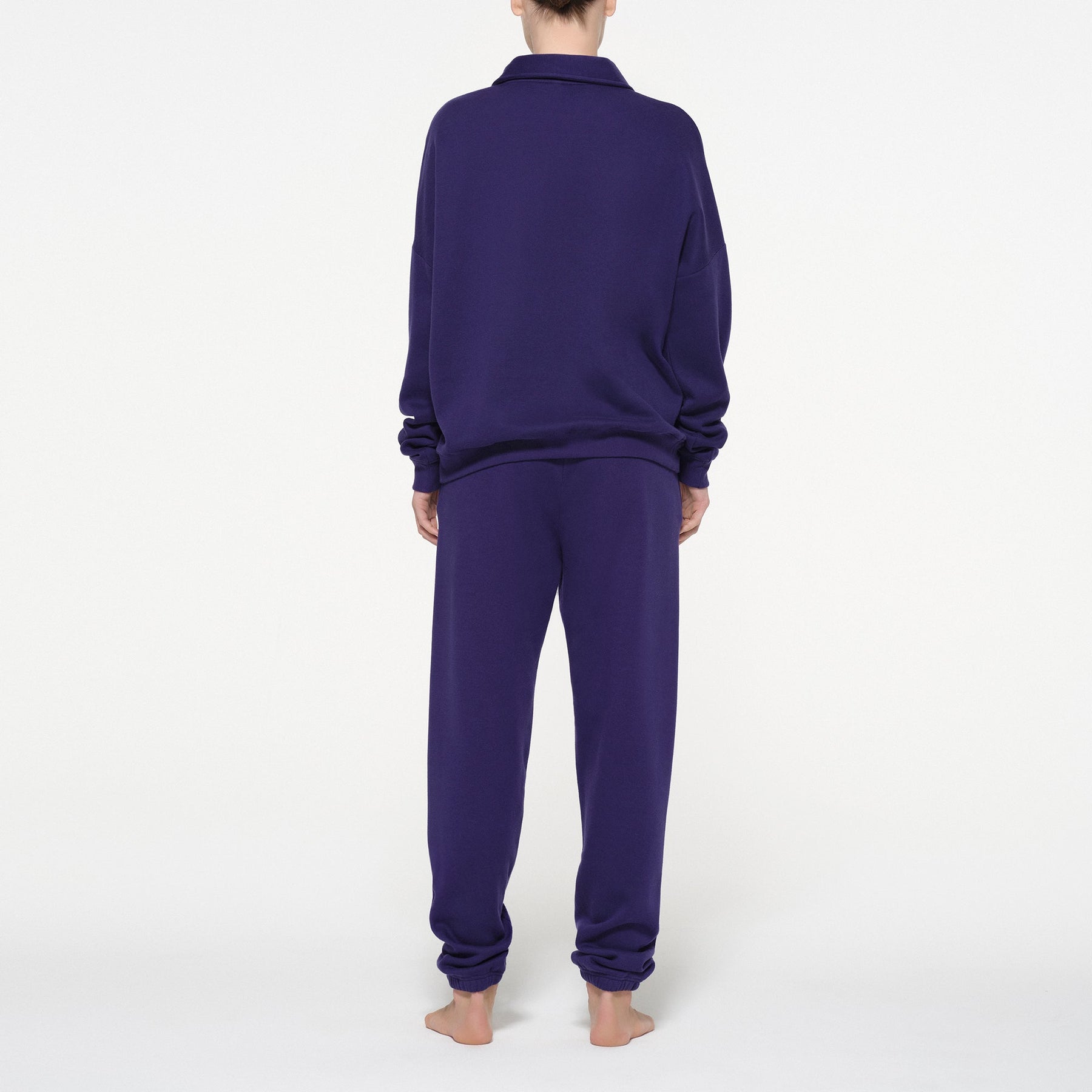 COTTON FLEECE OVERSIZED QUARTER ZIP PULLOVER | CONCORD