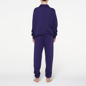 COTTON FLEECE OVERSIZED QUARTER ZIP PULLOVER | CONCORD