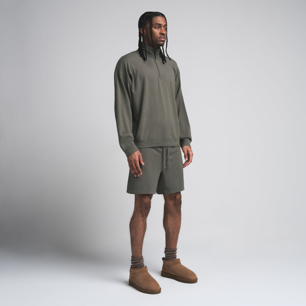 JERSEY LOUNGE MENS RELAXED QUARTER ZIP PULLOVER | BASIL