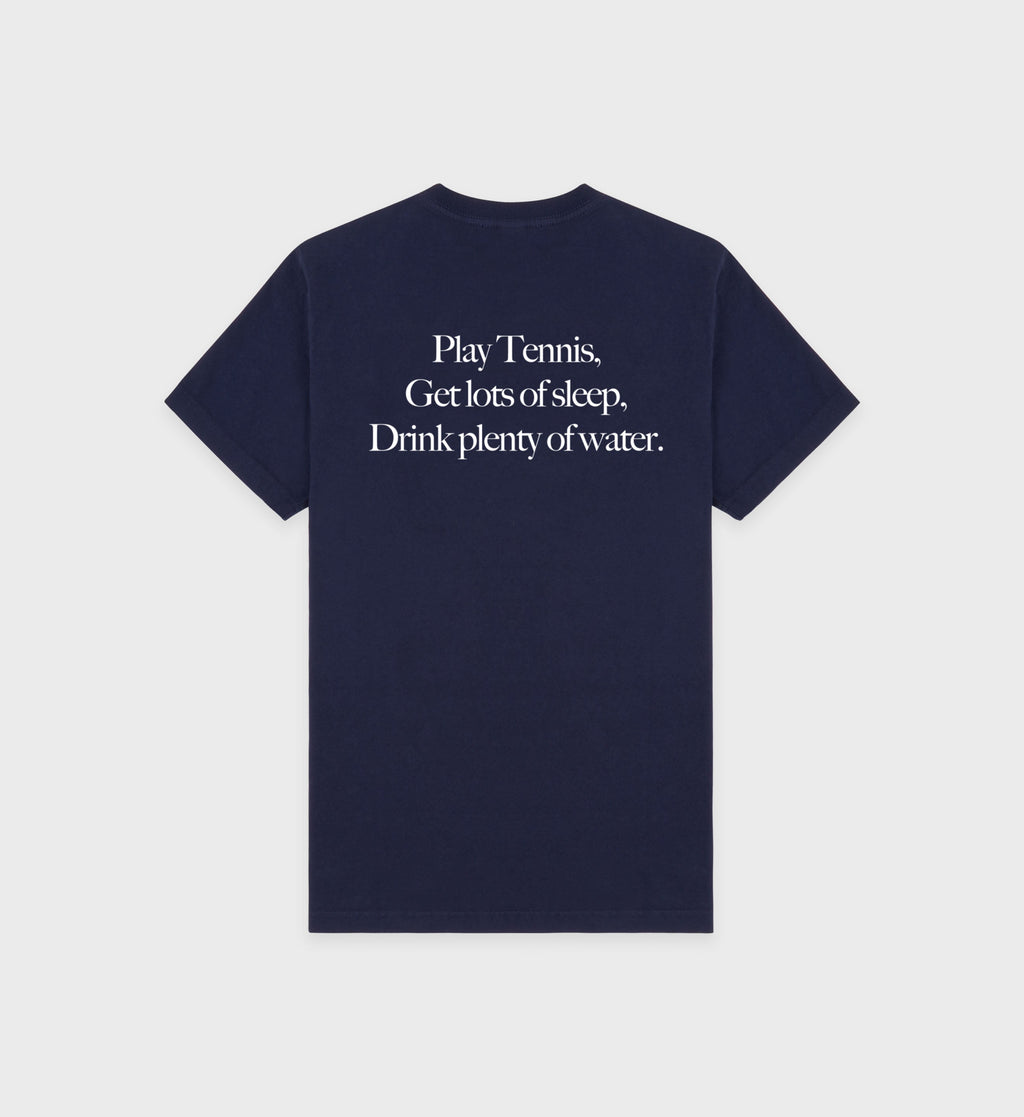 Play Tennis T-Shirt - Navy/White