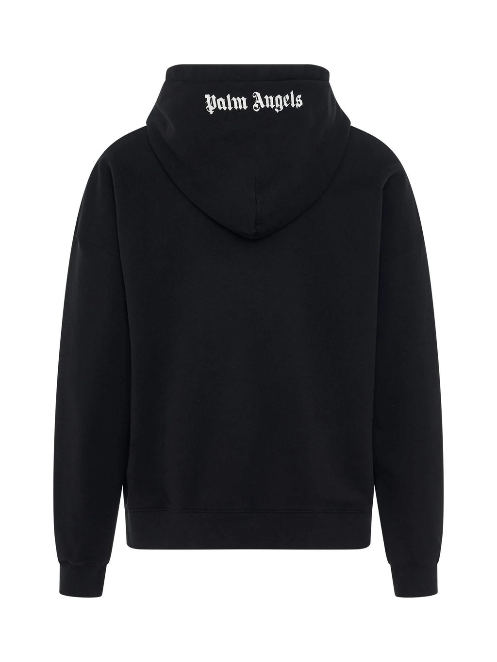 Cotton Embroidered Logo Hoodie in Black