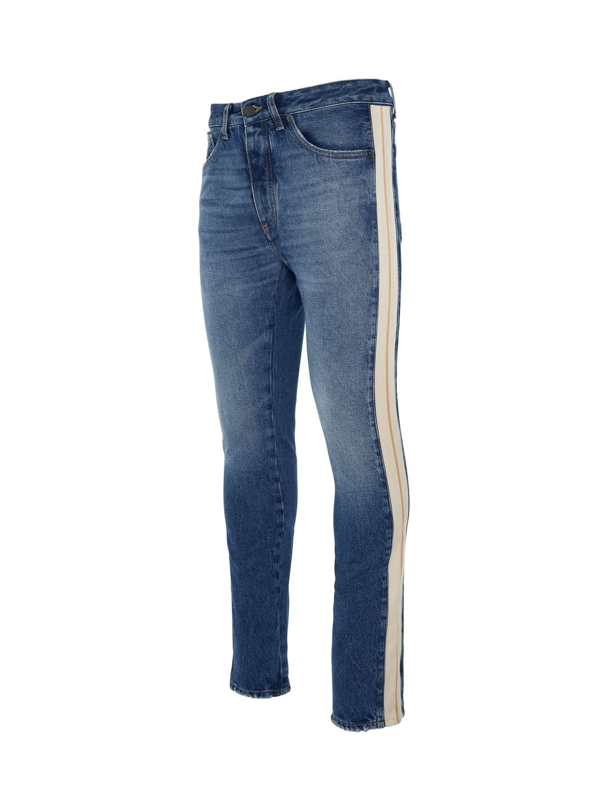 Indigo Track Denim Pants in Light Blue