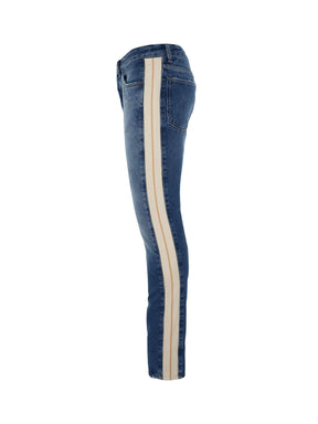 Indigo Track Denim Pants in Light Blue