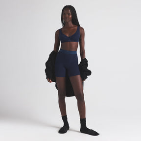 COTTON RIB BOXER | NAVY