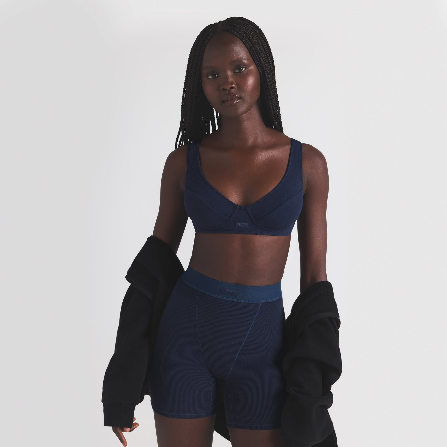 COTTON RIB BOXER | NAVY