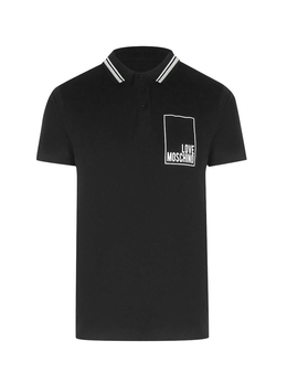 Love Moschino Box Logo Black Polo Shirt