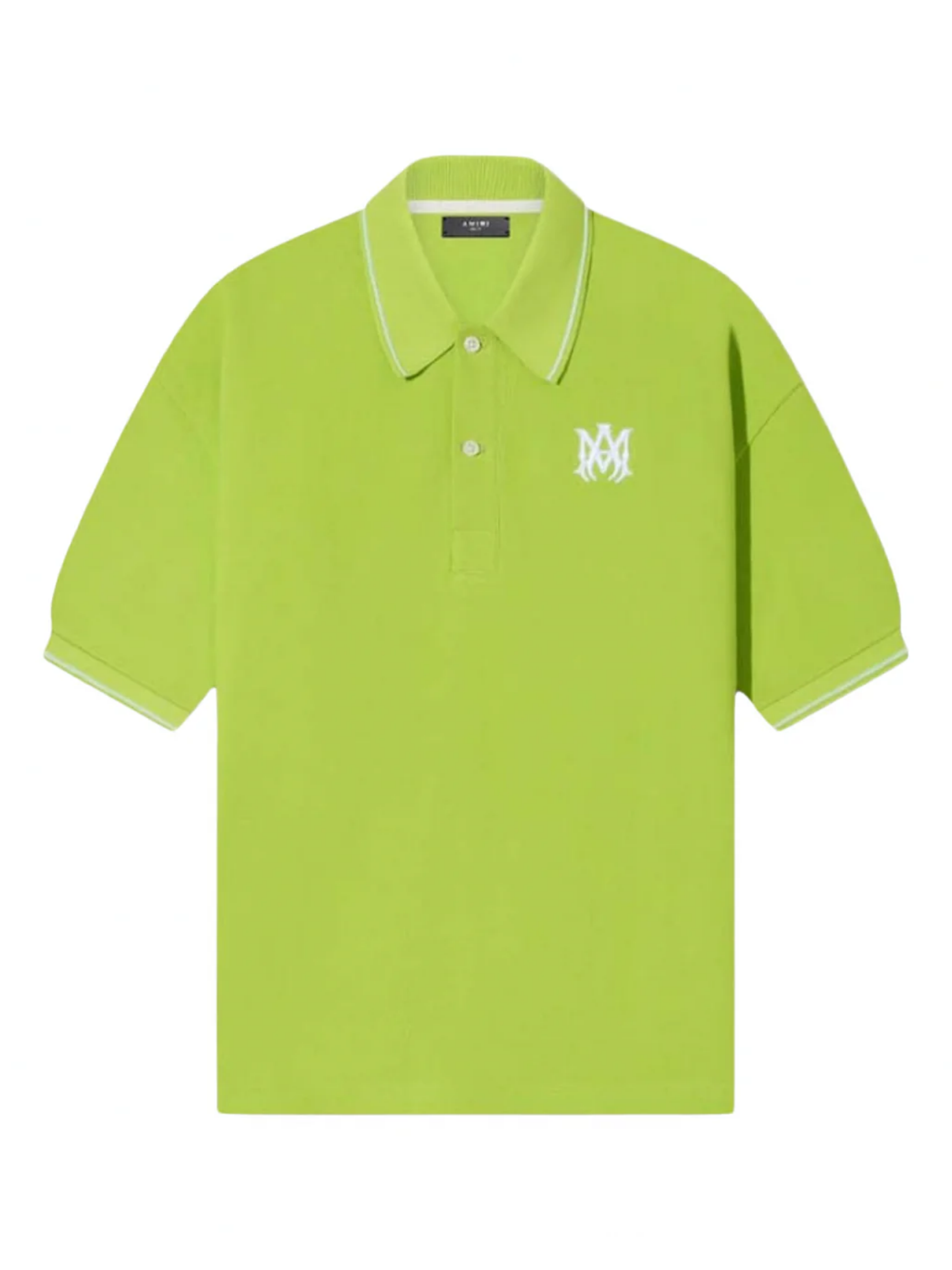 AMIRI SOLID SHORT SLEEVE MA LOGO POLO LIME