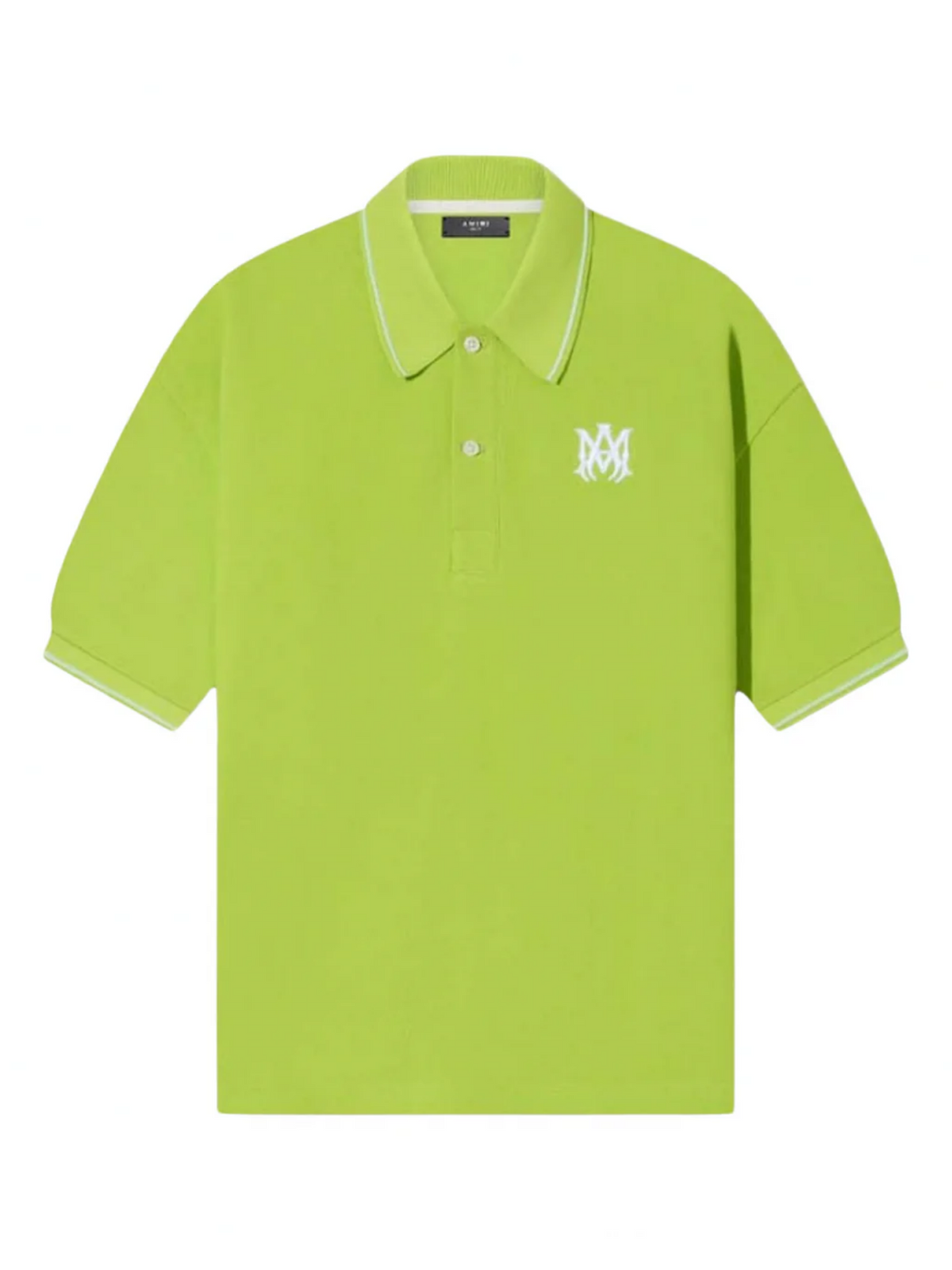 AMIRI SOLID SHORT SLEEVE MA LOGO POLO LIME