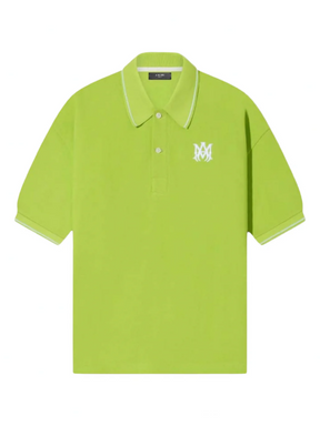 AMIRI SOLID SHORT SLEEVE MA LOGO POLO LIME