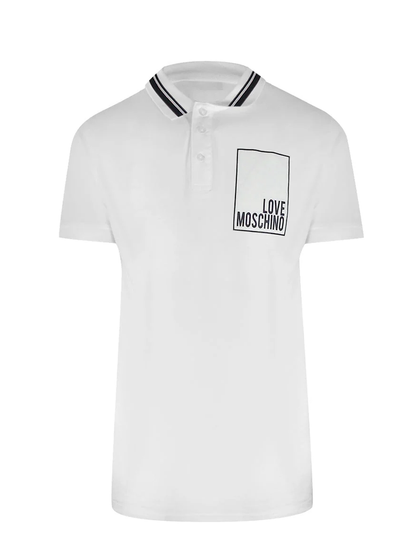 Love Moschino Iconic Box White Polo Shirt