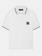 AMIRI SOLID SHORT SLEEVE MA LOGO POLO WHITE