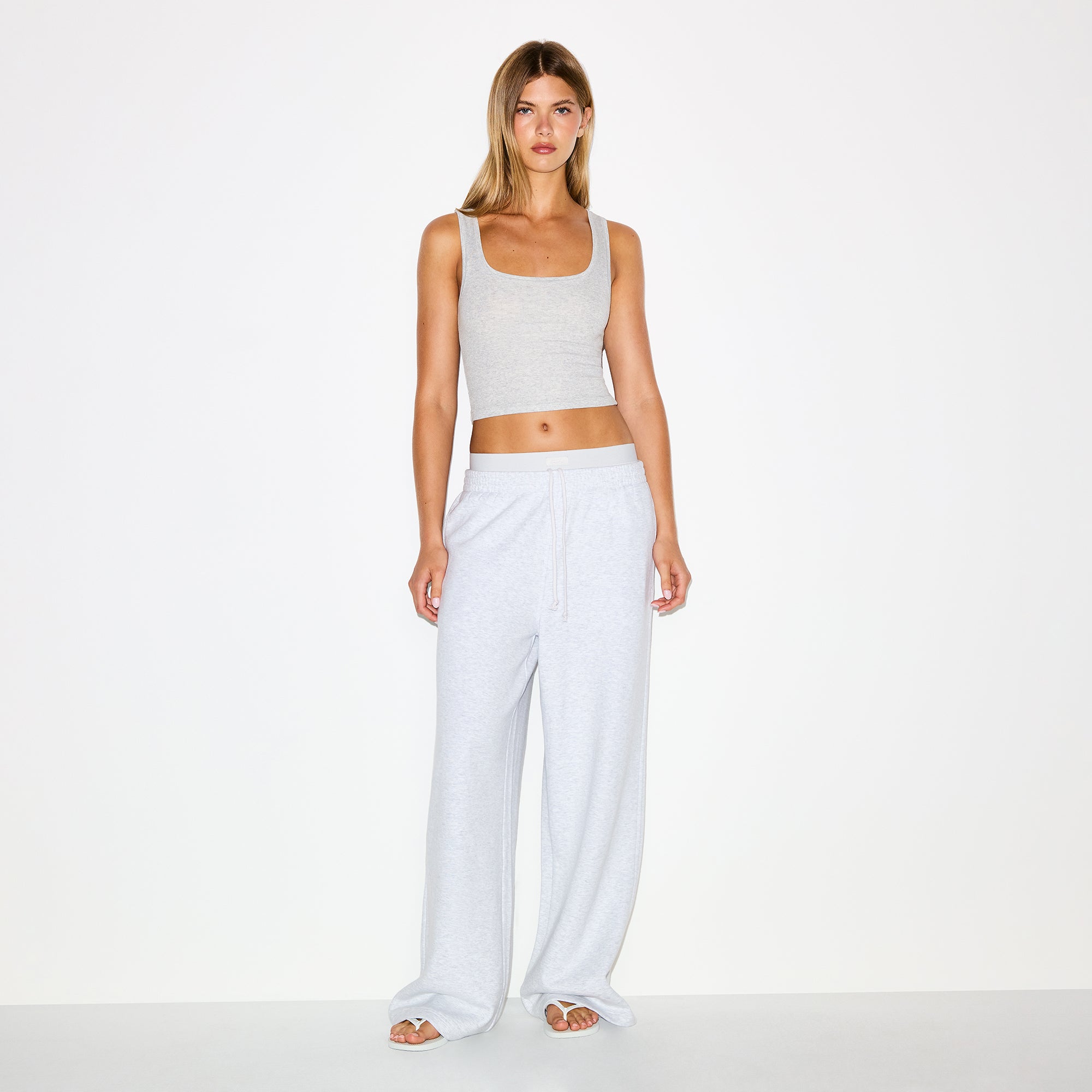 Cotton Fleece Oversized Double Waistband Pant