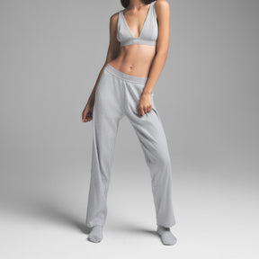COTTON RIB PANT | LIGHT HEATHER GREY