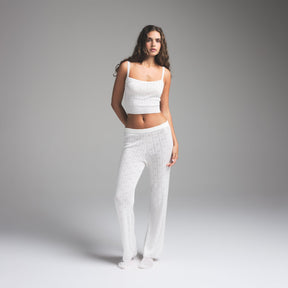 SWEATER POINTELLE STRAIGHT LEG PANT | MARBLE