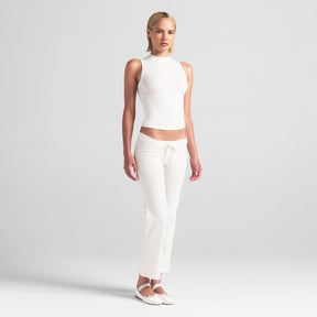 COTTON JERSEY LOW RISE CROP PANT | MARBLE