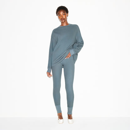 HEAVY WAFFLE BUTTON FRONT LEGGING | ZIRCON