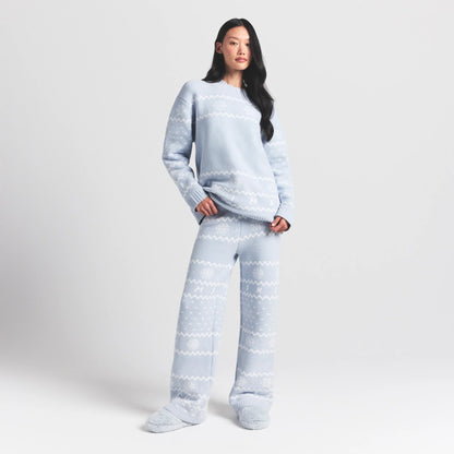 COZY LIGHT PANT | ZEN BLUE HEART FAIR ISLE