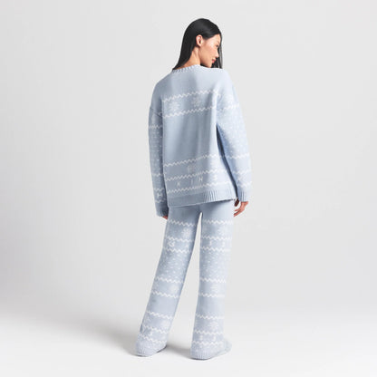 COZY LIGHT PANT | ZEN BLUE HEART FAIR ISLE