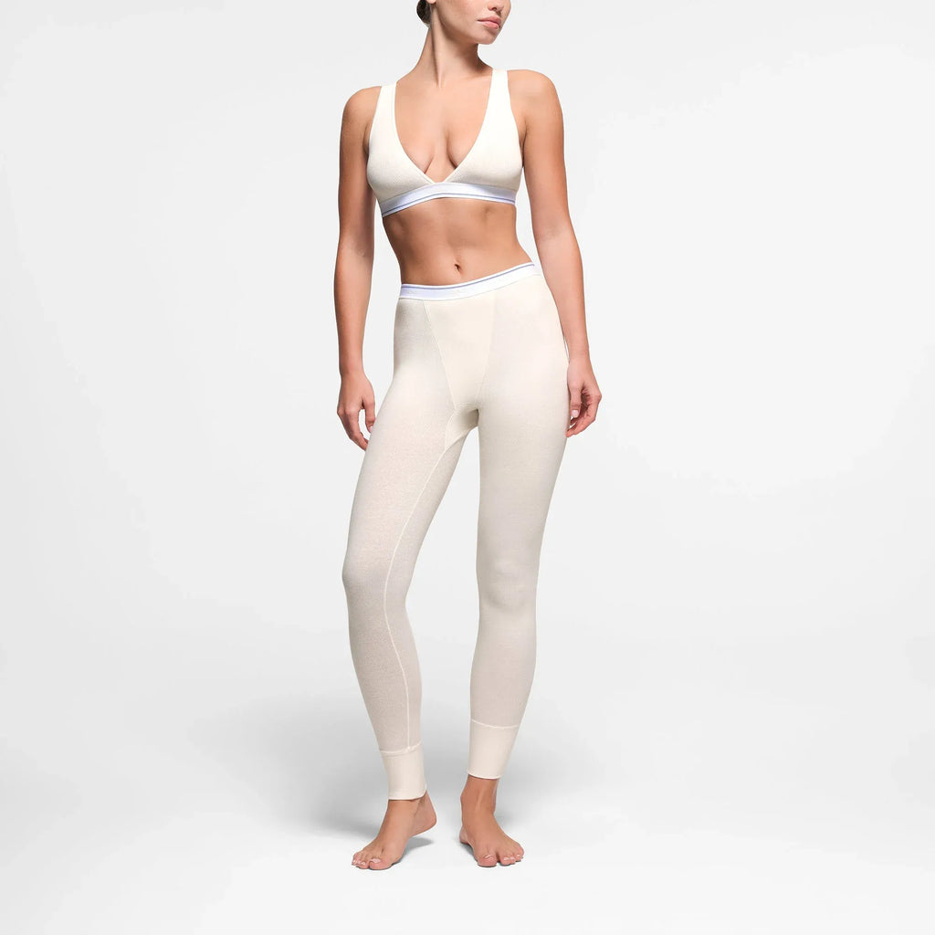 Skims Cotton Rib Legging Marble Stripe