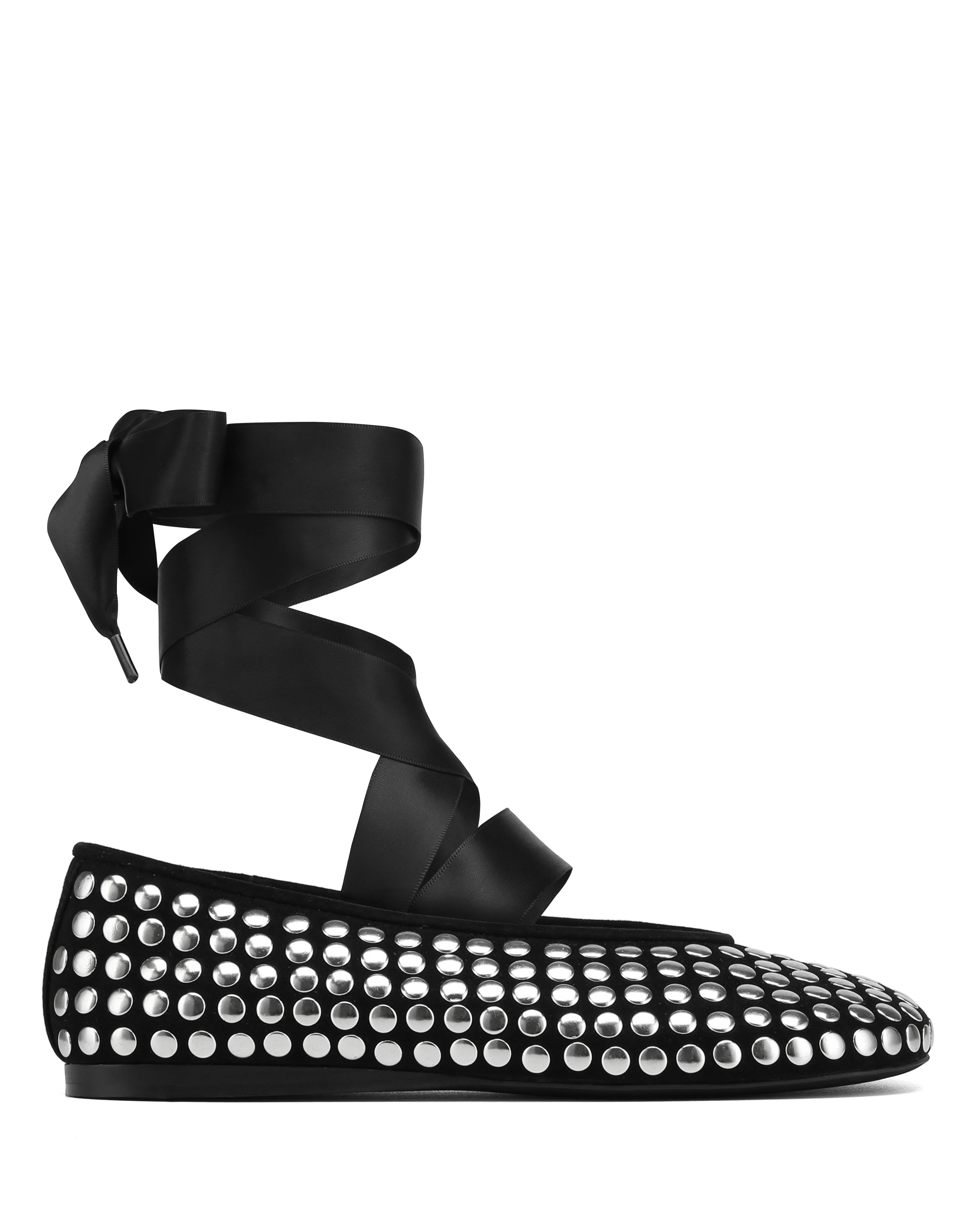 Purr Black Studded Suede