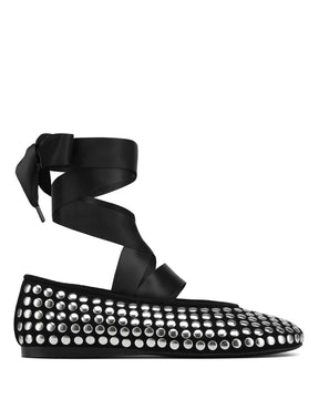 Purr Black Studded Suede
