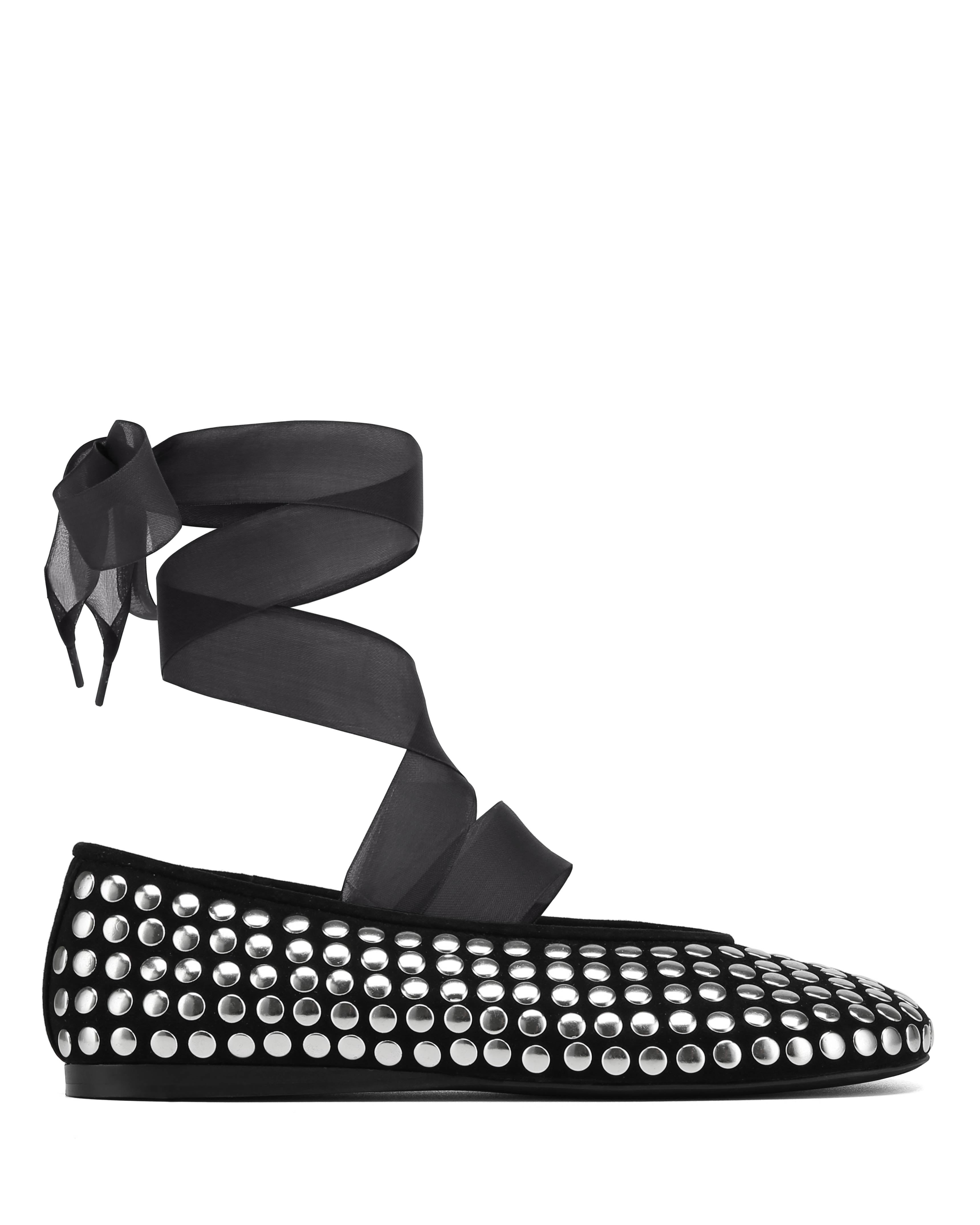 Purr Black Studded Suede