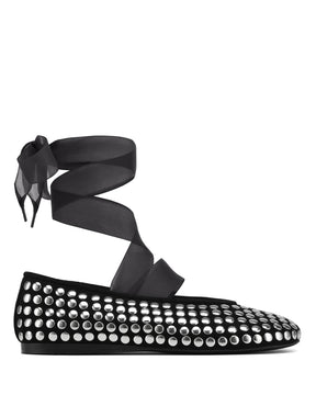 Purr Black Studded Suede