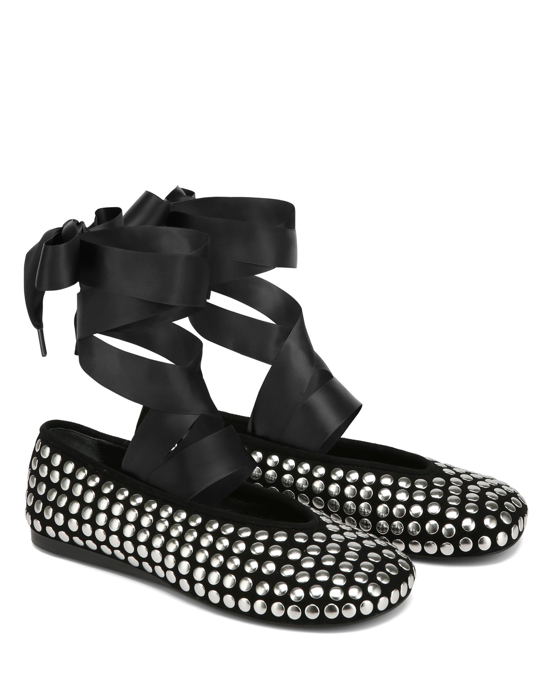 Purr Black Studded Suede