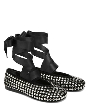 Purr Black Studded Suede