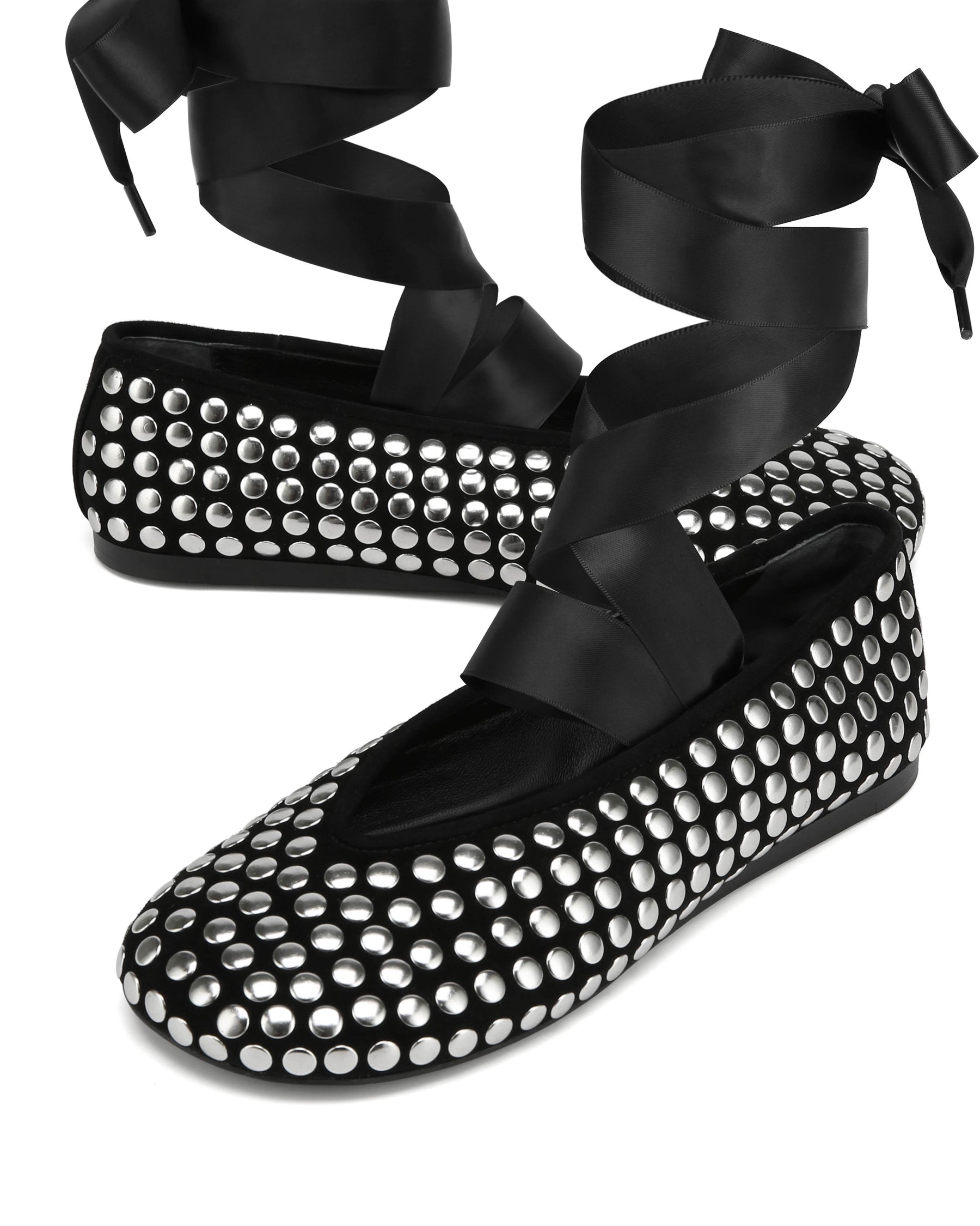 Purr Black Studded Suede