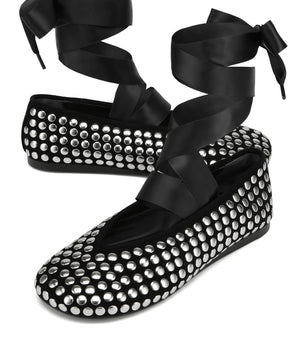 Purr Black Studded Suede