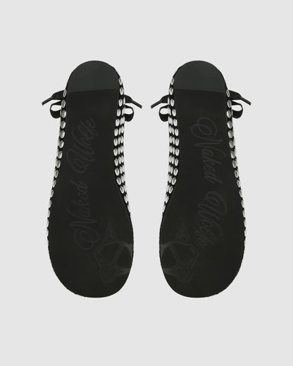 Purr Black Studded Suede