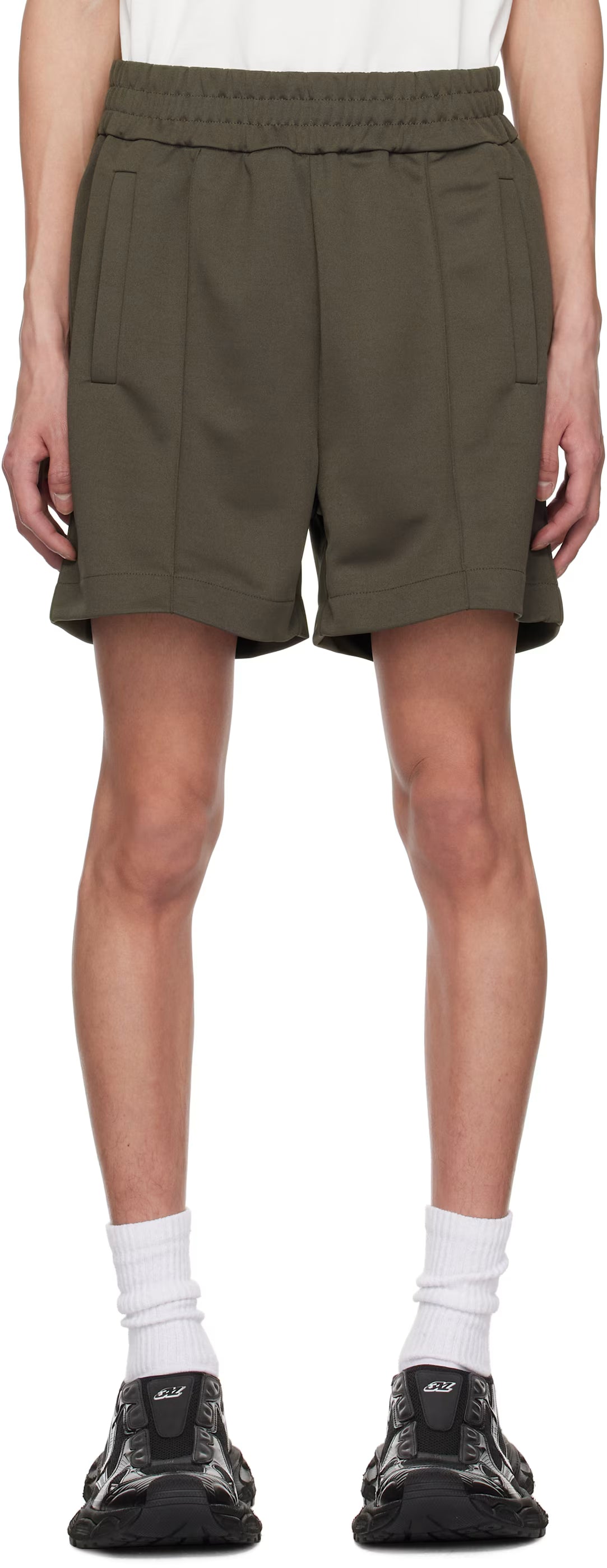 Gray Curved Logo Shorts