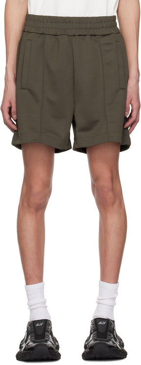 Gray Curved Logo Shorts