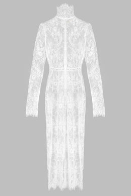 HIGH NECK LACE PENCIL DRESS