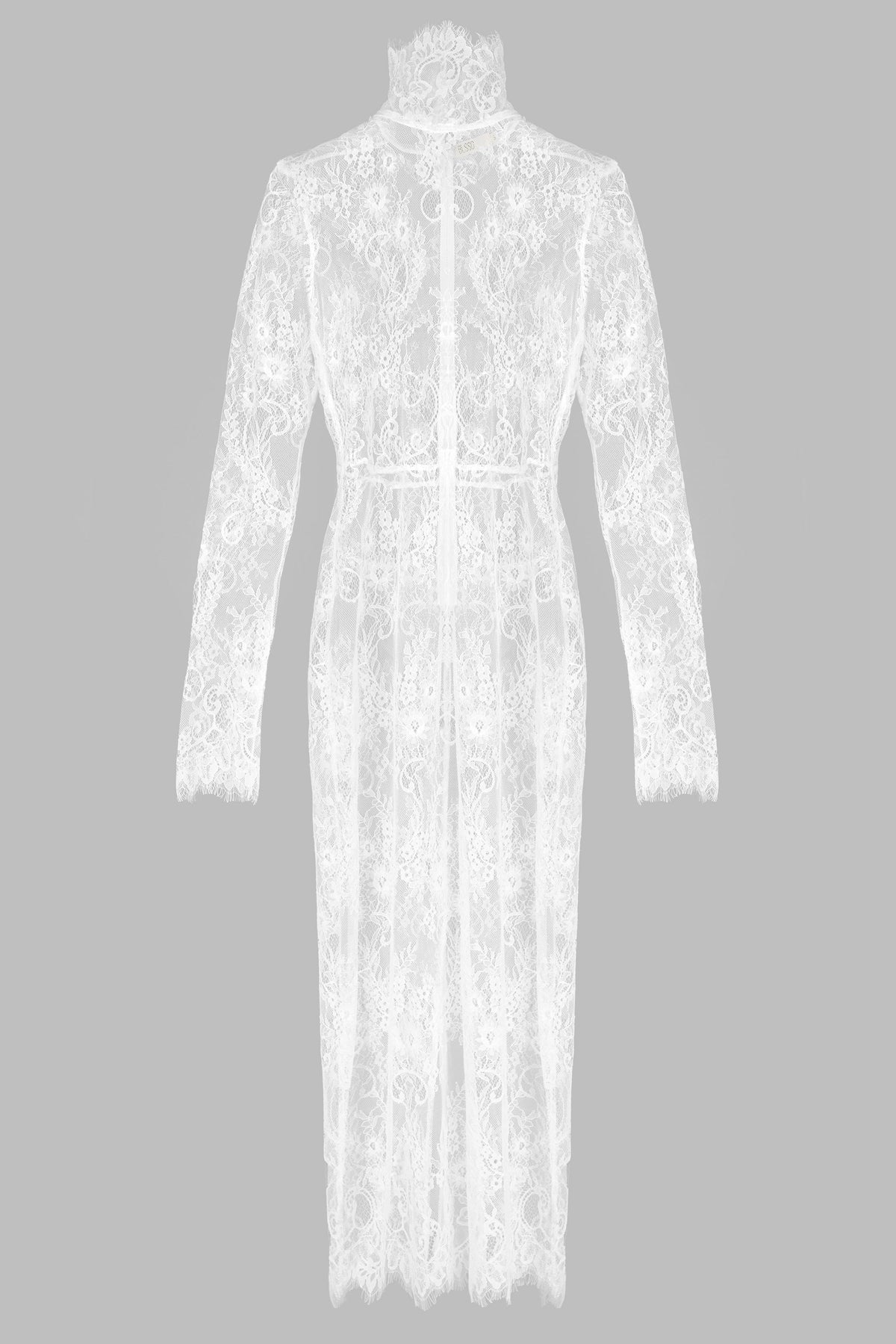 HIGH NECK LACE PENCIL DRESS