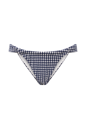 Persephone Gingham Bikini Bottoms - Navy