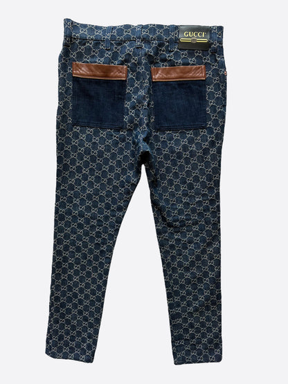 Blue GG Monogram Tapered Jeans