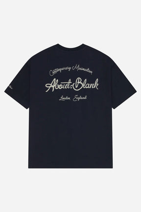 Chainstitch t-shirt - navy/ecru