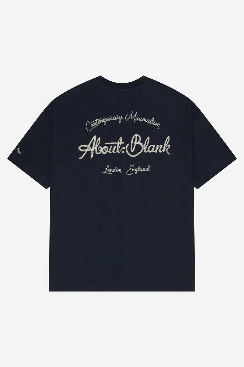 Chainstitch t-shirt - navy/ecru