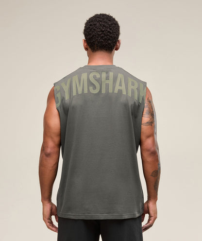 Gymshark Power Cut Off Tank - Strength Green
