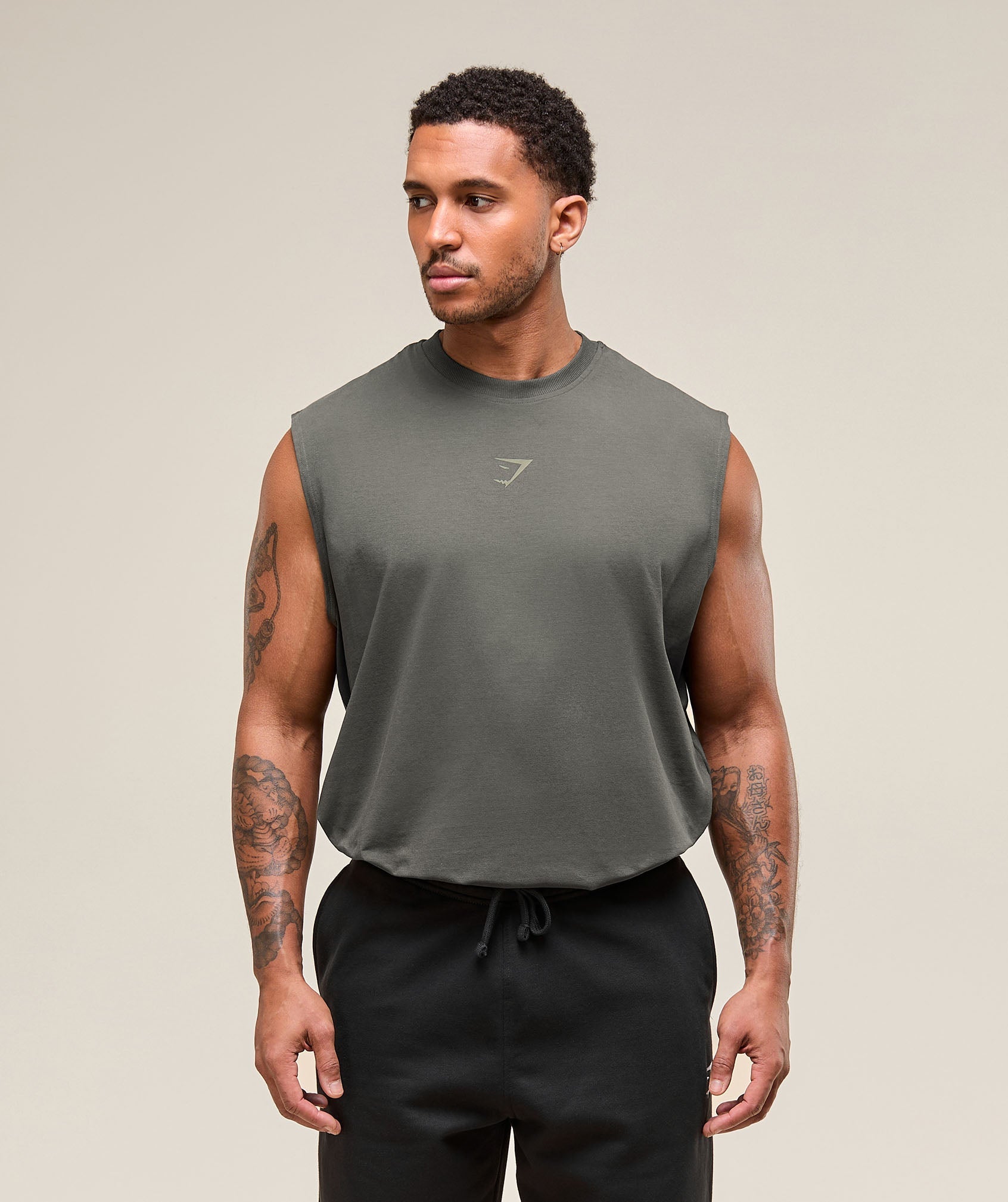 Gymshark Power Cut Off Tank - Strength Green