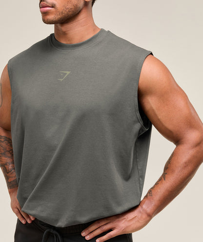 Gymshark Power Cut Off Tank - Strength Green