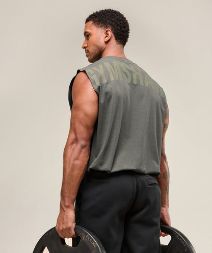 Gymshark Power Cut Off Tank - Strength Green