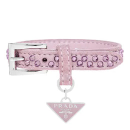 Prada Crystal-Embellished Leather Bracelet
