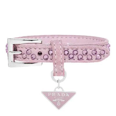 Prada Crystal-Embellished Leather Bracelet