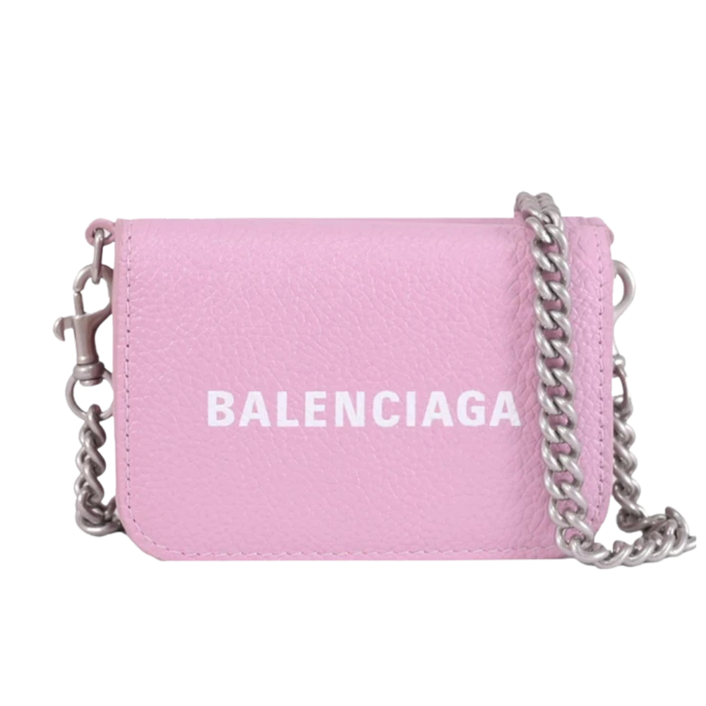 Balenciaga Mini Cash Wallet on Chain in Leather