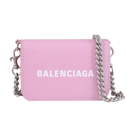 Balenciaga Mini Cash Wallet on Chain in Leather